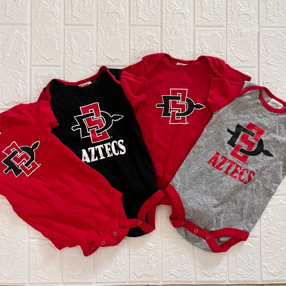 4 Pack SDSU Aztecs Baby 6-9 Months San Diego State University